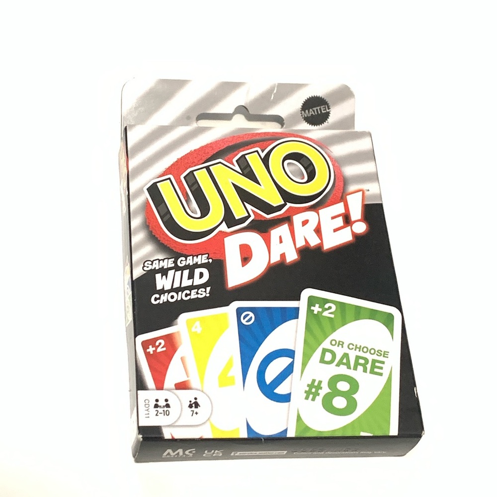 Mattel UNO Dare! Card Game - Red, Yellow, Blue, Green, White